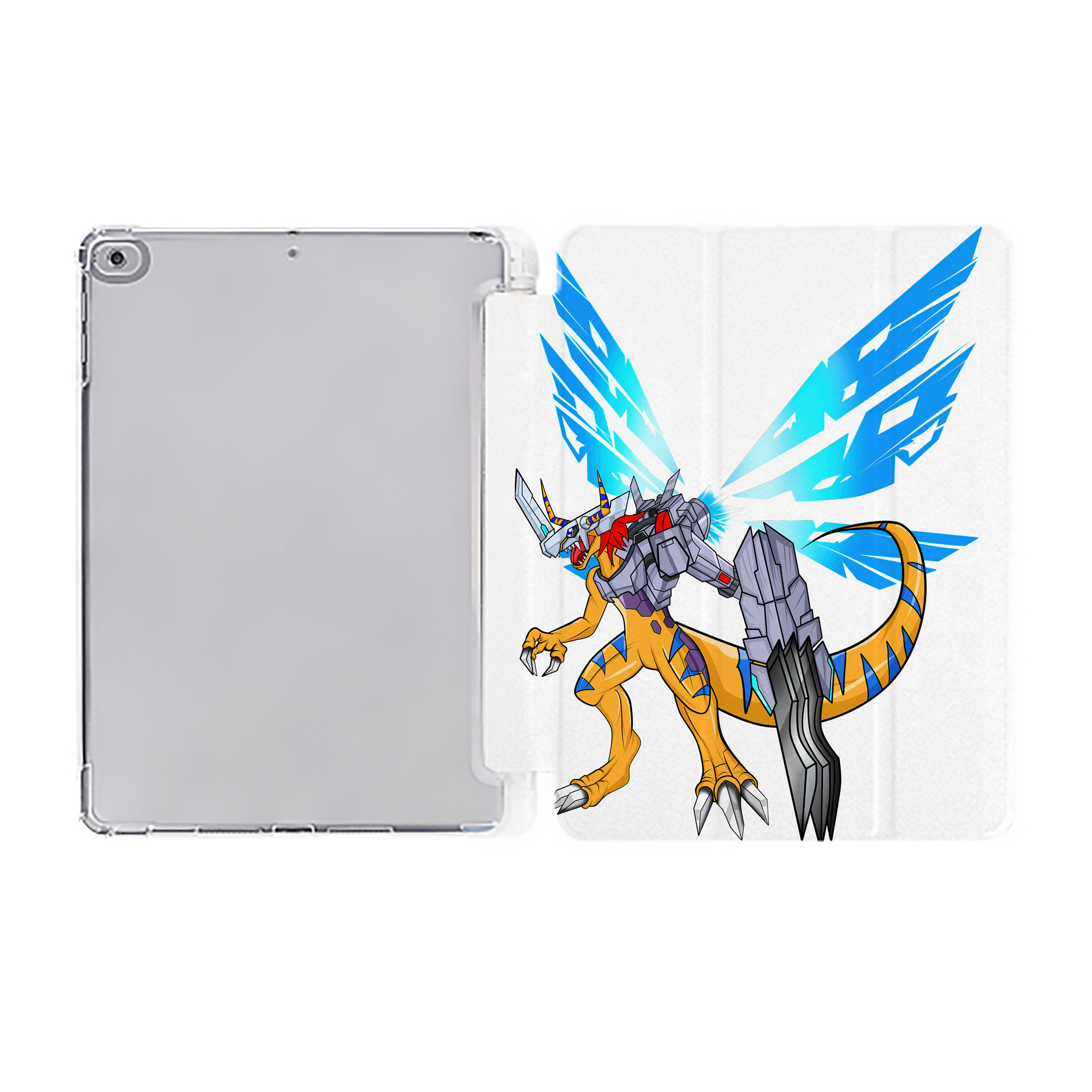 （画像用） Digimon デジタルモンスター/デジモン IPad ケース ペン収納付き 三つ折りスタンド PUレザー×シリコン 対応機種9.5/10.5/10.9インチ